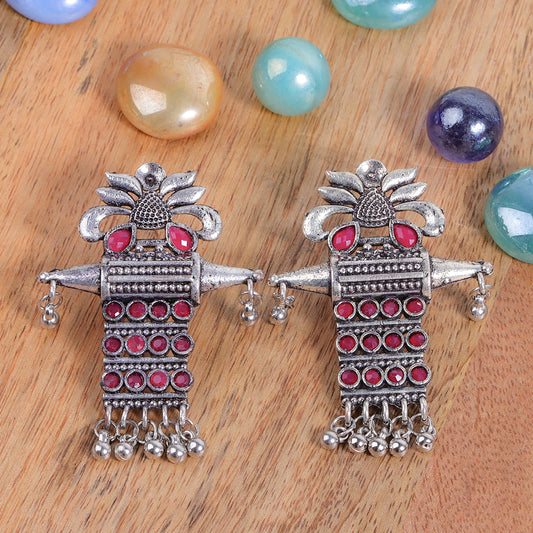 Bindaas Boho dangler earrings (Red)