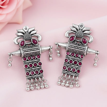 Bindaas Boho dangler earrings (Red)