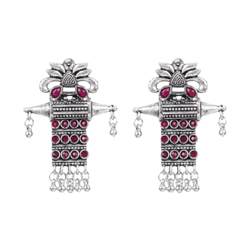 Bindaas Boho dangler earrings (Red)
