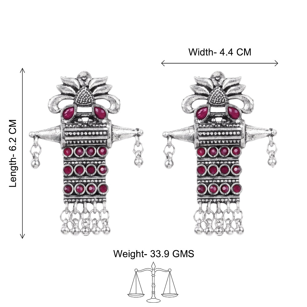 Bindaas Boho dangler earrings (Red)