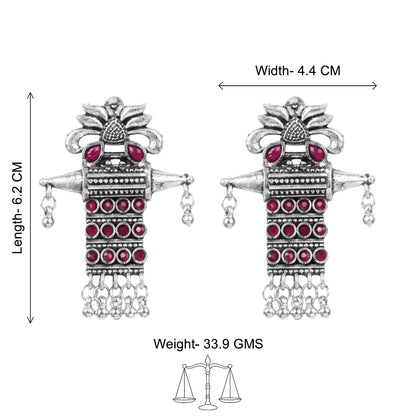 Bindaas Boho dangler earrings (Red)