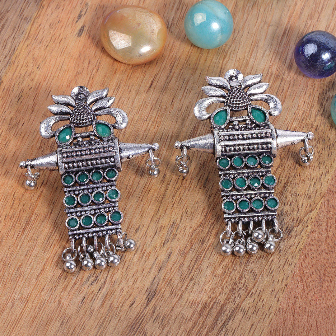 Bindaas Boho dangler earrings (Green)