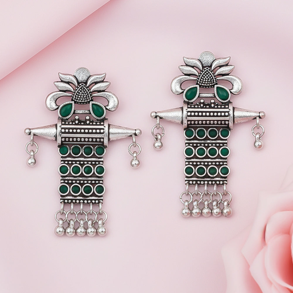 Bindaas Boho dangler earrings (Green)