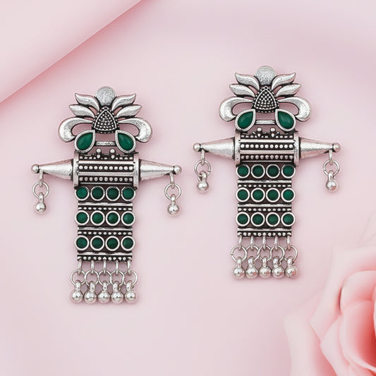 Bindaas Boho dangler earrings (Green)