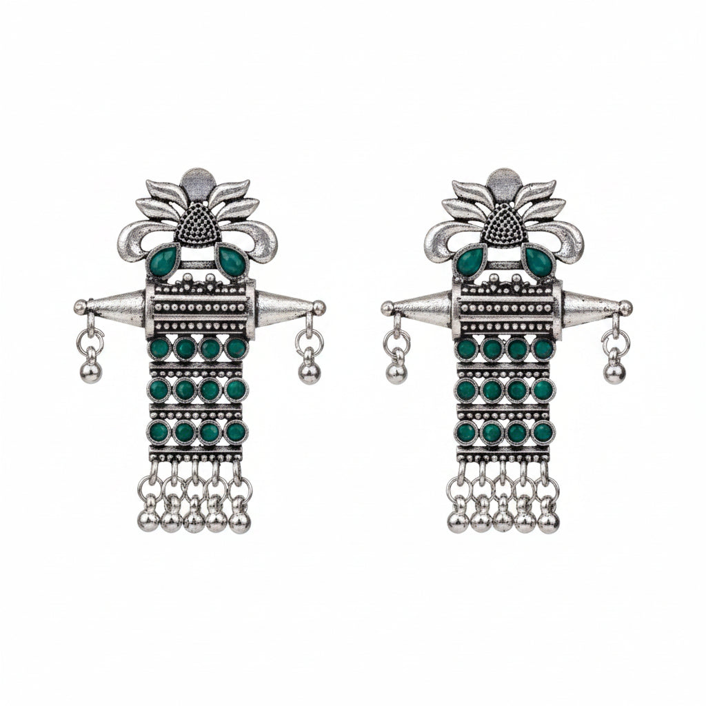 Bindaas Boho dangler earrings (Green)