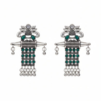 Bindaas Boho dangler earrings (Green)