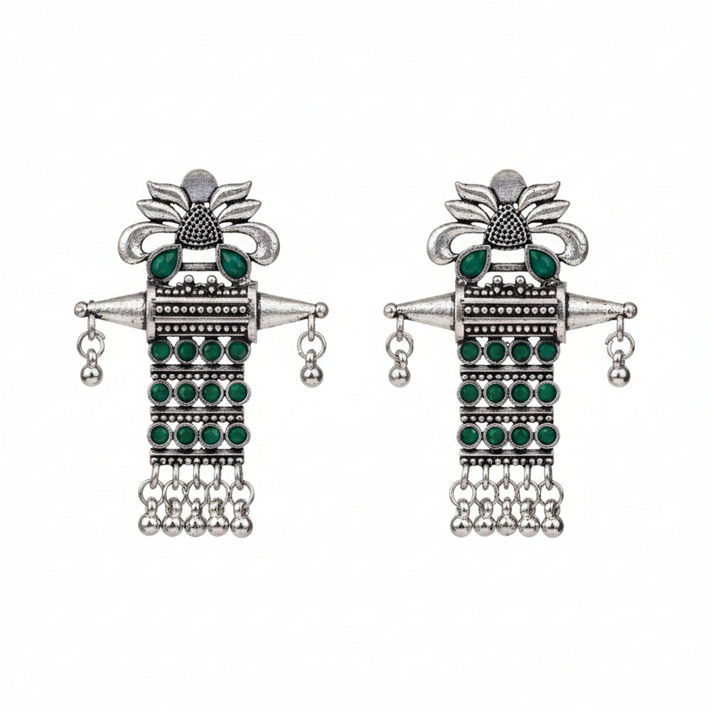 Bindaas Boho dangler earrings (Green)