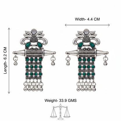 Bindaas Boho dangler earrings (Green)