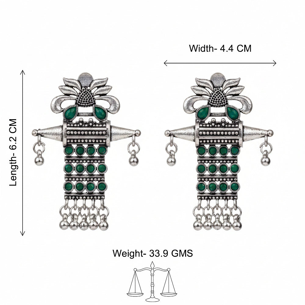 Bindaas Boho dangler earrings (Green)