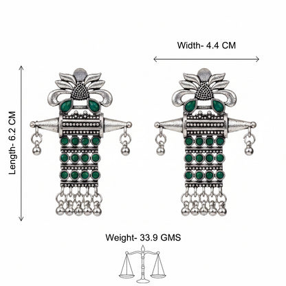 Bindaas Boho dangler earrings (Green)