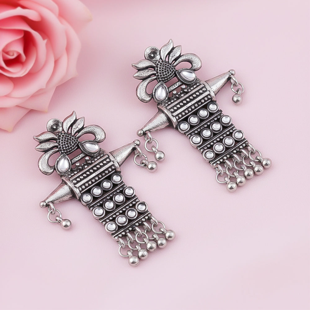 Bindaas Boho dangler earrings (White)
