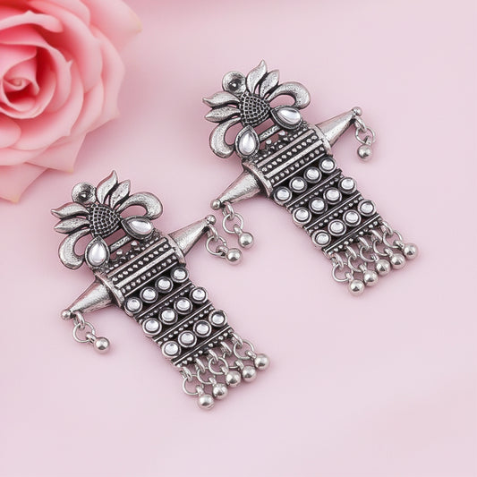 Bindaas Boho dangler earrings (White)