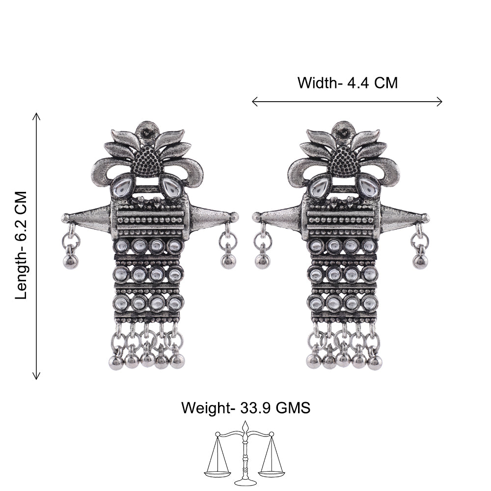 Bindaas Boho dangler earrings (White)