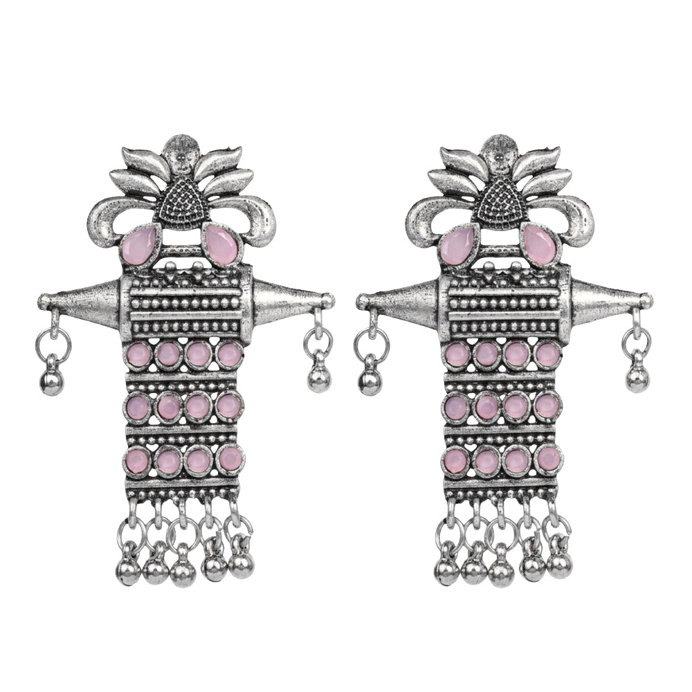 Bindaas Boho dangler earrings (Baby Pink)