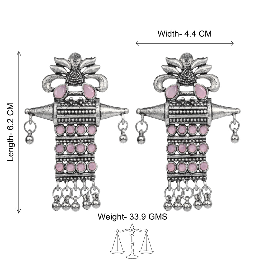 Bindaas Boho dangler earrings (Baby Pink)