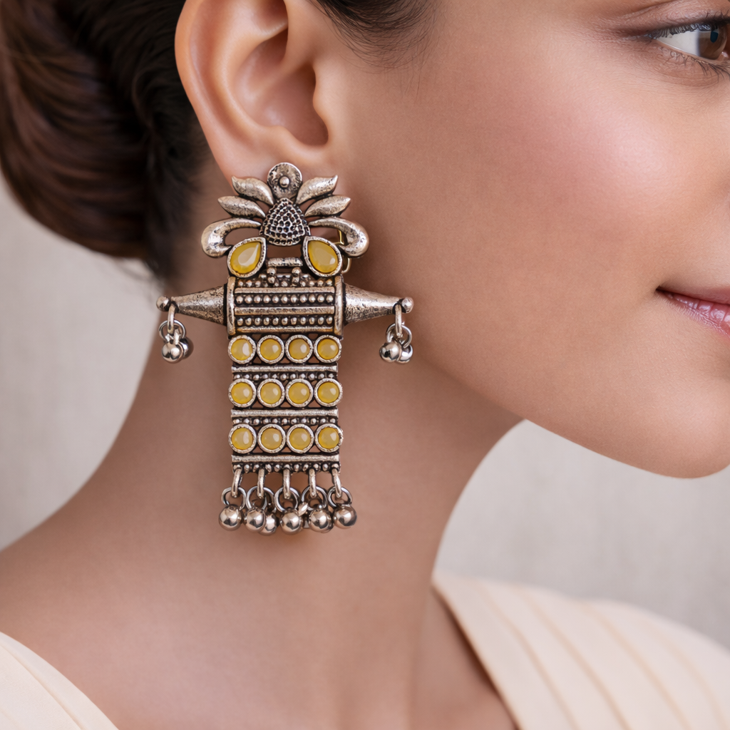 Bindaas Boho dangler earrings (Yellow)