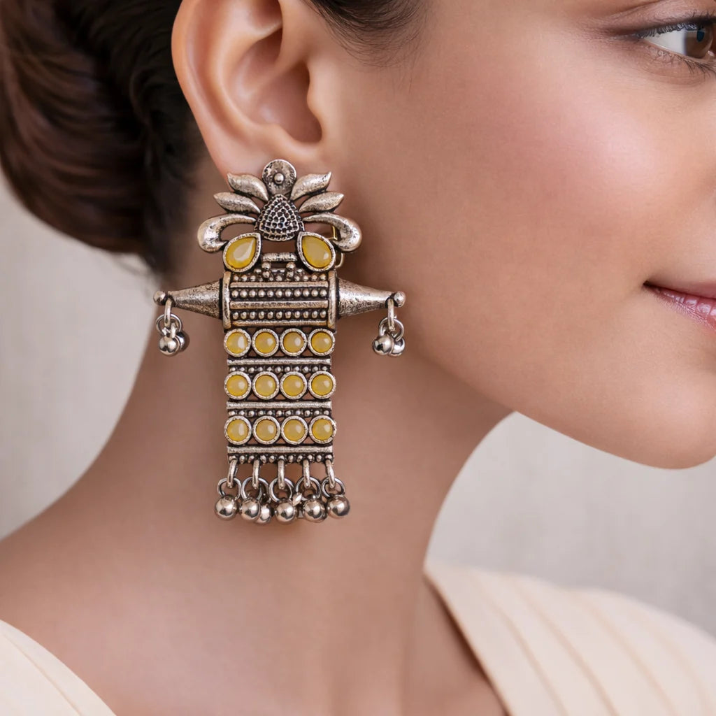 Peacock glow stone studded dangler & Bindaas Boho dangler Combo set