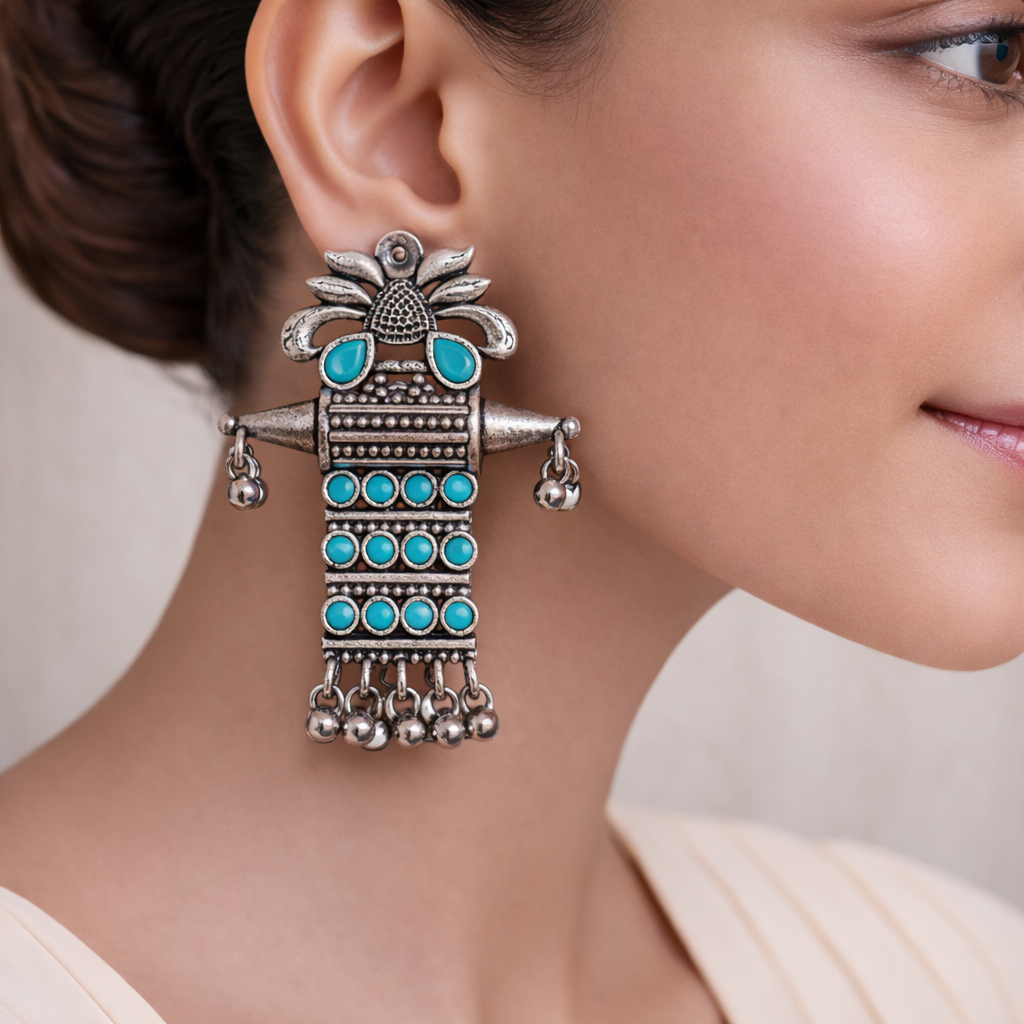 Bindaas Boho dangler earrings (Sky Blue)