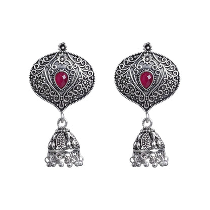 Pretty Petal Jhumki earrings (Red)