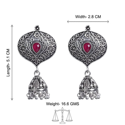 Pretty Petal Jhumki earrings (Red)