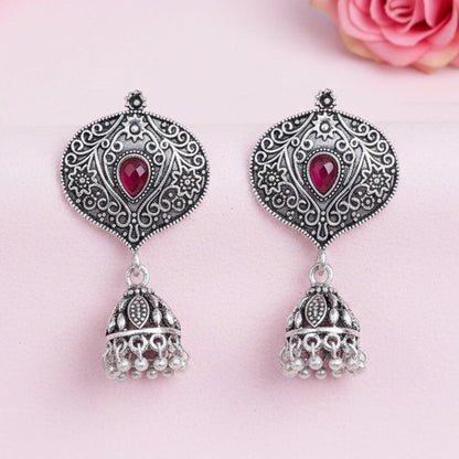 Pretty Petal Jhumki earrings (Red)