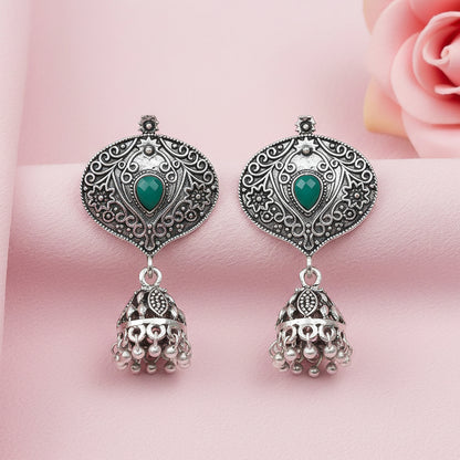 Pretty Petal Jhumki earrings (Green)