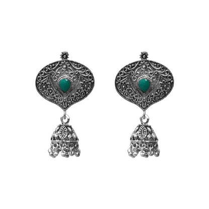 Pretty Petal Jhumki earrings (Green)