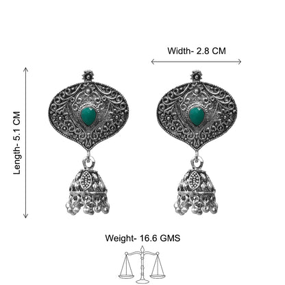 Pretty Petal Jhumki earrings (Green)