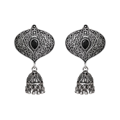 Pretty Petal Jhumki earrings (Black)