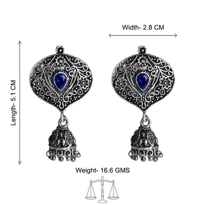 Pretty Petal Jhumki earrings (Blue)