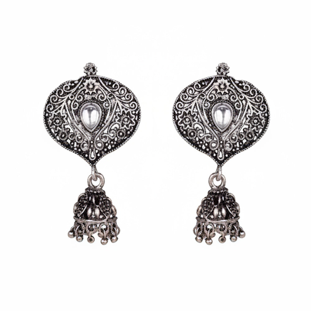 Pretty Petal Jhumki earrings (White)