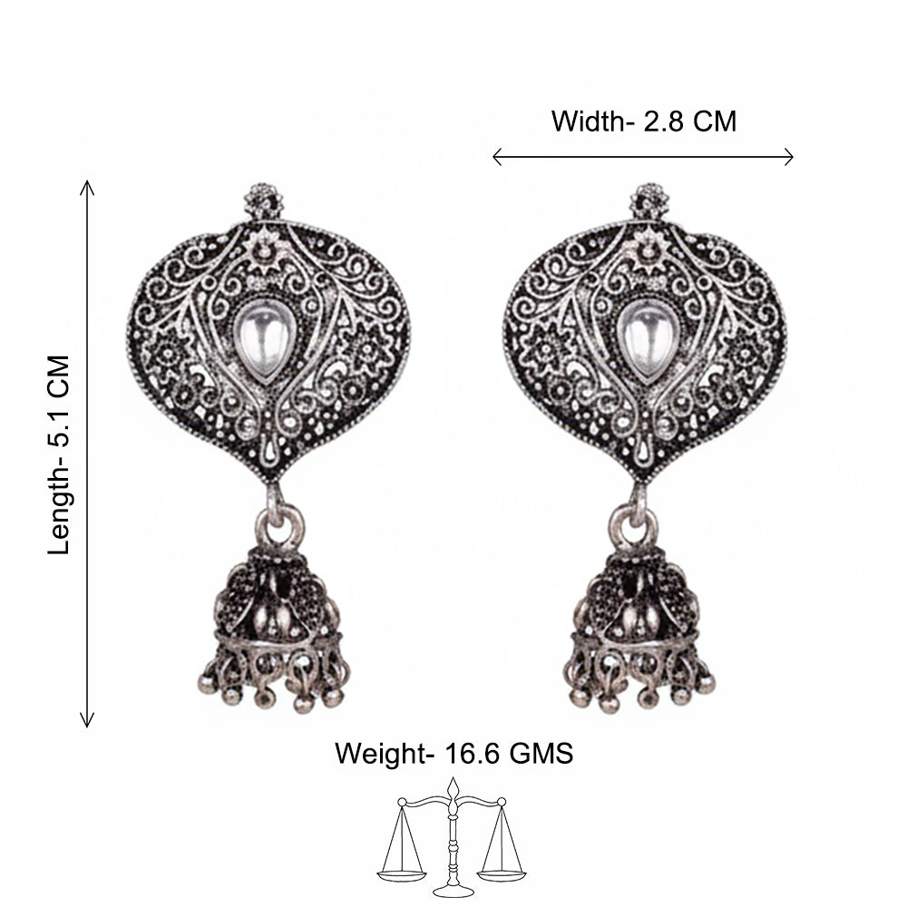 Pretty Petal Jhumki earrings (White)
