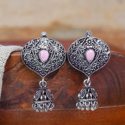 Pretty Petal Jhumki earrings (Baby Pink)