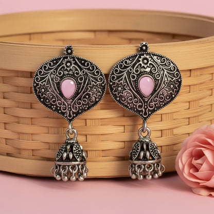 Pretty Petal Jhumki earrings (Baby Pink)