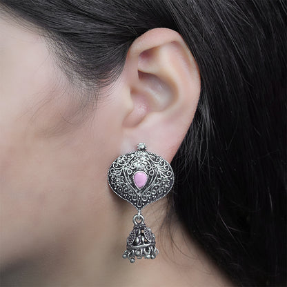 Pretty Petal Jhumki earrings (Baby Pink)