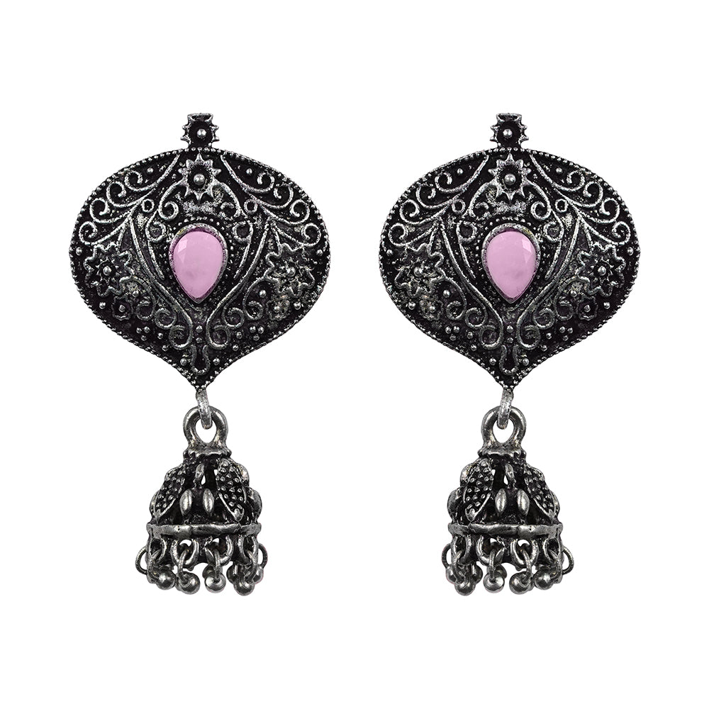 Pretty Petal Jhumki earrings (Baby Pink)