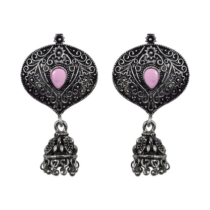 Pretty Petal Jhumki earrings (Baby Pink)