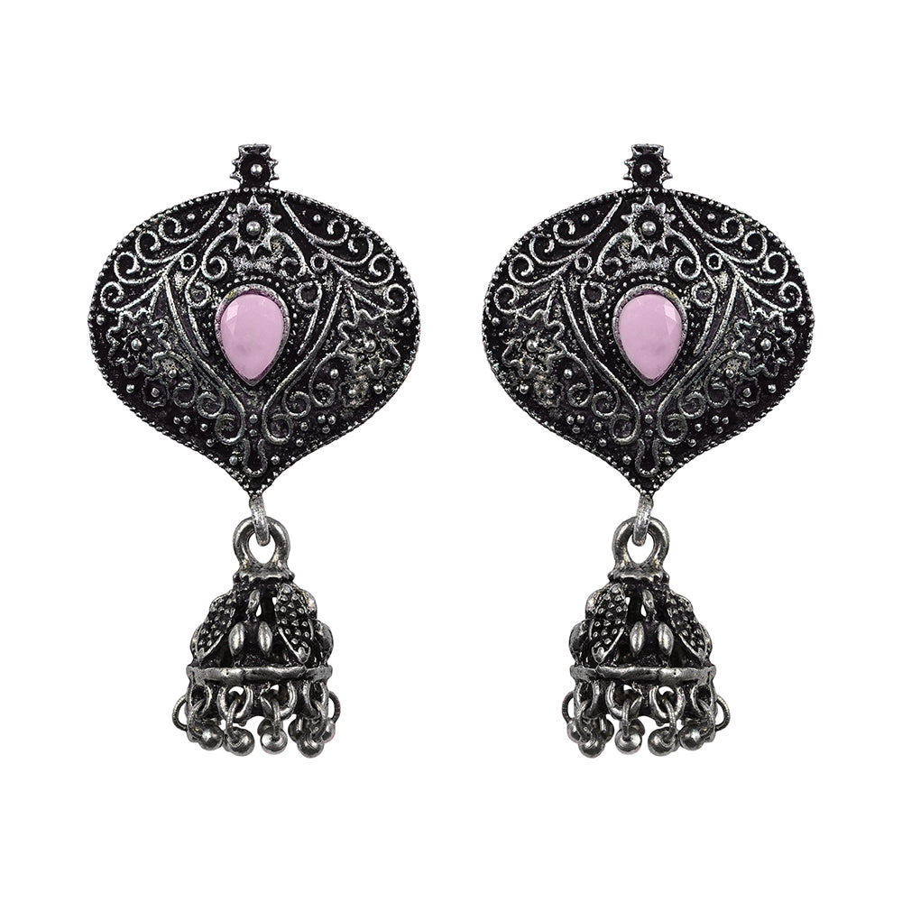 Pretty Petal Jhumki earrings (Baby Pink)