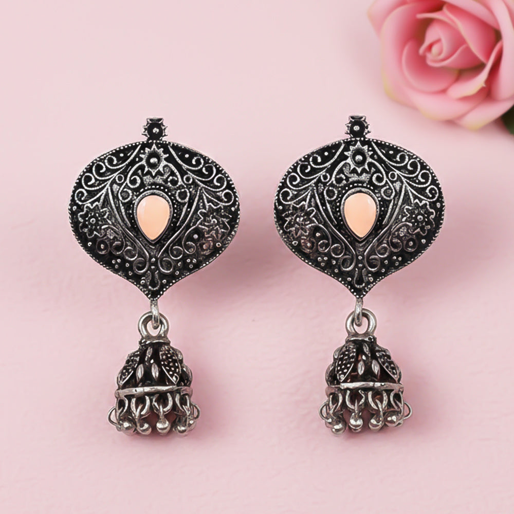 Pretty Petal Jhumki earrings (Light Orange)