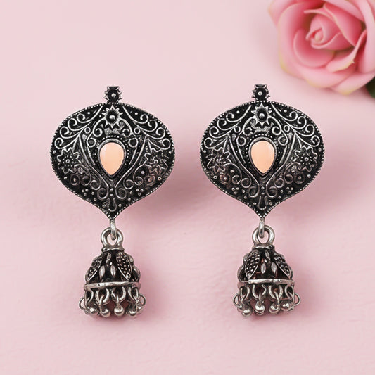 Pretty Petal Jhumki earrings (Light Orange)