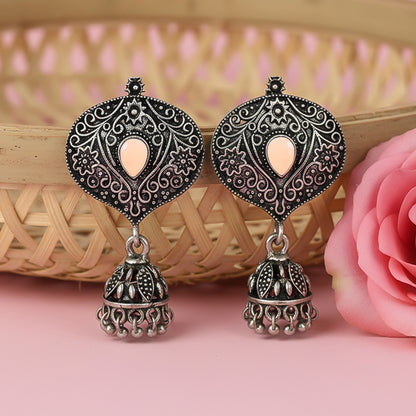 Pretty Petal Jhumki earrings (Light Orange)
