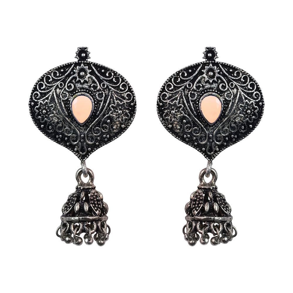 Pretty Petal Jhumki earrings (Light Orange)
