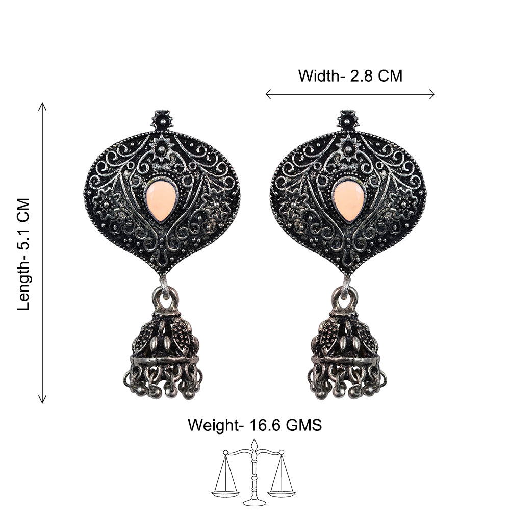 Pretty Petal Jhumki earrings (Light Orange)