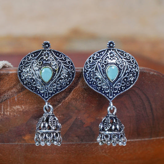Pretty Petal Jhumki earrings (Mint)