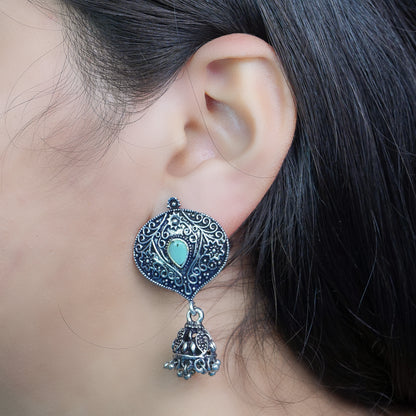 Pretty Petal Jhumki earrings (Mint)
