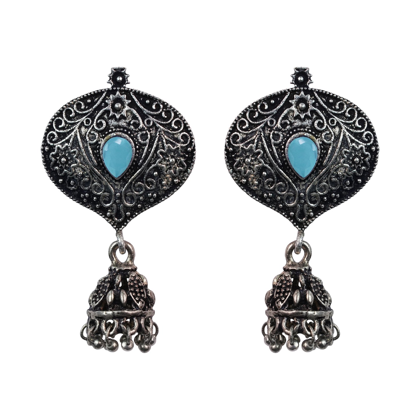 Pretty Petal Jhumki earrings (Mint)