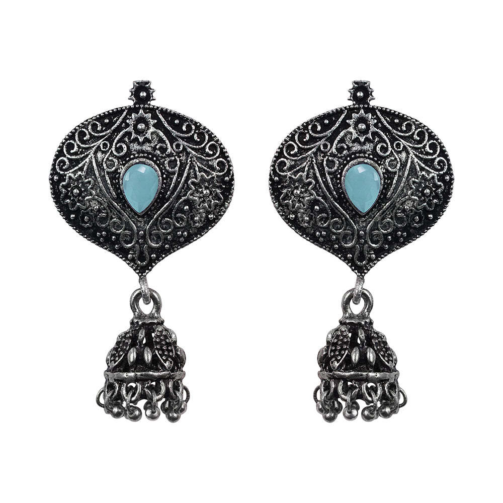 Pretty Petal Jhumki earrings (Mint)