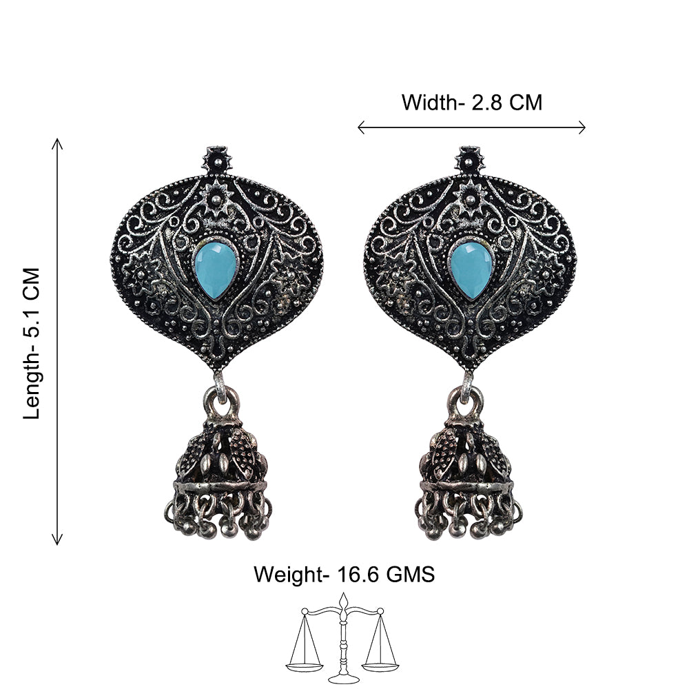 Pretty Petal Jhumki earrings (Mint)