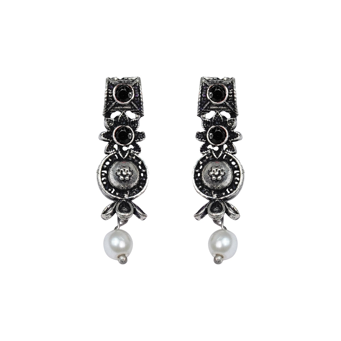 StylishKudi Oxidised Silver Earrings&Chandbali Earrings ComboSet for Women&girl