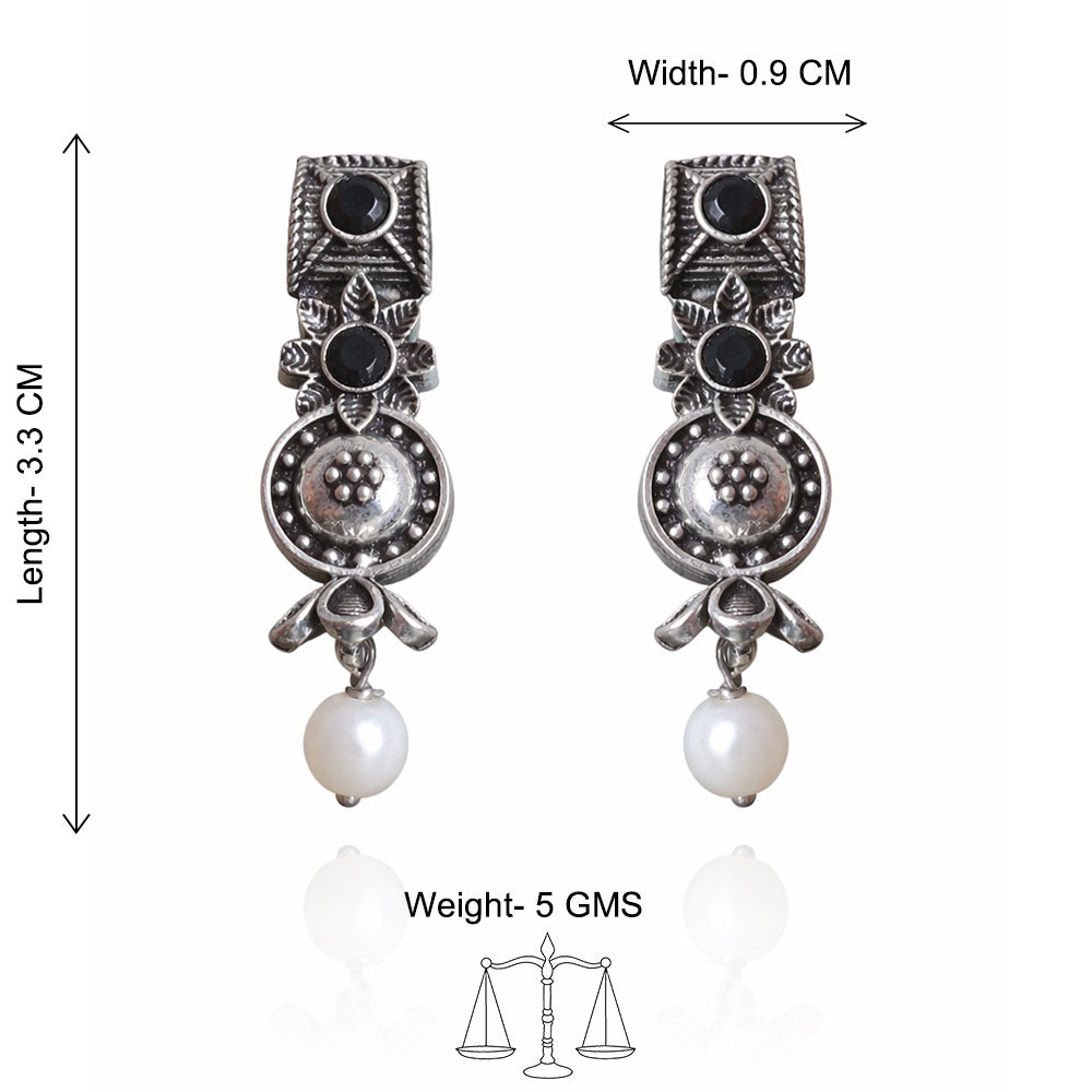 StylishKudi Oxidised Silver Earrings&Chandbali Earrings ComboSet for Women&girl